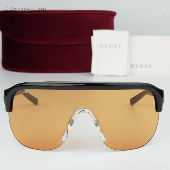 BRAND NEW Gucci GG1645S 005 Black Orange Unisex Mask Sunglasses GG 1645S - Picture 8 of 14